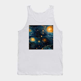 Van Gogh Starry Night Outer Space Pattern 8 Tank Top